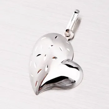 Přívěsek Dámský přívěsek bílé zlato 585 srdce 147-0821