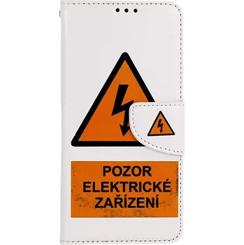 Pouzdro na mobilní telefon Pouzdro Samsung A34 knížkové Pozor elektrické zařízení (kryt neboli obal na Samsung A34)