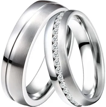 Prsten Snubní prsteny ocel zirkon ST-88077