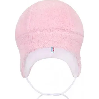 Čepice Čepice kojenecká zimní - NICE BEAR růžová - vel.68