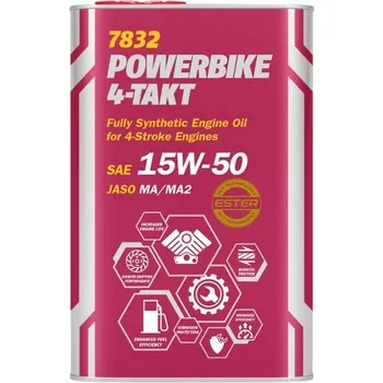 Provozní kapalina Mannol 7832 4T Powerbike 15W50 1L (METAL)