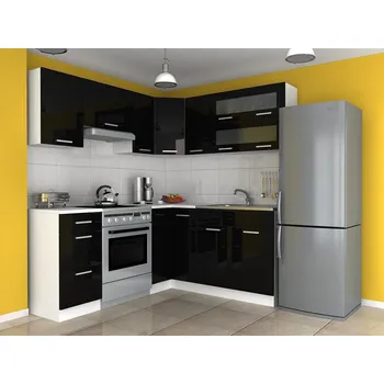 Kuchyňská linka Rohová kuchyňská linka Tajsa černá LESK