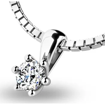 Přívěsek Dámský přívěsek přírodní diamant 0.155 ct G/SI briliantový bílé zlato 10887-B-DIA délka řetízku 42 cm
