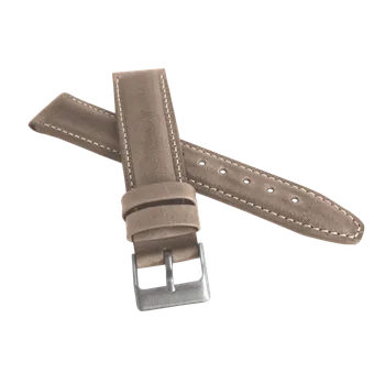 Řemínek na hodinky Polstrovaný béžový prošitý řemínek LAVVU CLASSIC z luxusní kůže Top Grain - 20mm LSKUF20 (řemínek, pásek na hodinky)