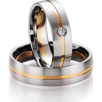 Prsten Snubní prsteny zlato mix 585 přírodní diamant 0.037 ct SP-712