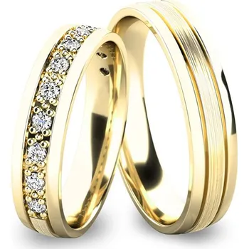 Prsten Snubní prsteny žluté zlato 585 zirkon 0.165 ct G/SI SP-61052