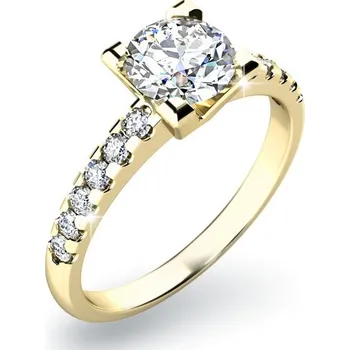 Šperk Zásnubní prsten žluté zlato 585/1000 přírodní diamant 0.144 ct G/SI ZP-10804D-ZL velikost 50