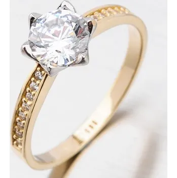 Šperk Dámský prsten žluté zlato 585 zirkon 51DZ-6149Z-ZIR velikost 60