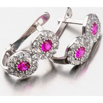 Náušnice Dámské náušnice bílé zlato 585 zirkon 12-480