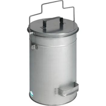 Odpadkový koš Bezpečnostní nádoba s víkem, zinkovaná, objem 15 litrů