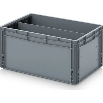 paleta Euro přepravka S podélnou dělicí stěnou 60 x 40 x 32 cm - Stříbrošedá - materiál: PP - EG GEF LT 6432 HG