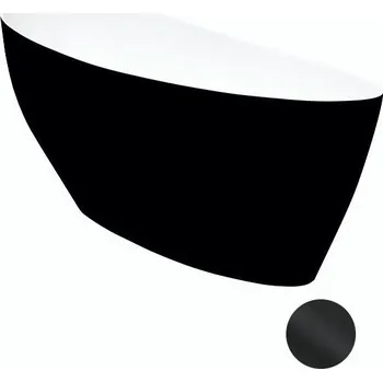 Besco Volně stojící vana z litého mramoru Keya BW Matt 165x70 Barva: Bílá/černá, Rozměry (cm): 163,5x70,5, Typ a barva výpustě: Click-Clack s horním čištěním, černá