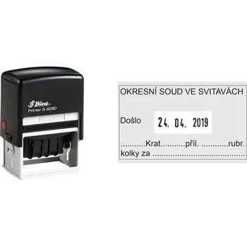Razítko Datumové razítko Shiny S-829D Printer Line, vlastní text 64 x 40 mm