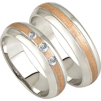 Prsten Snubní prsteny zlato mix 585 zirkon 0.100 ct SP-213