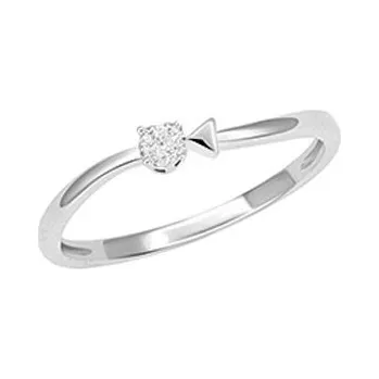 Prsten Dámský prsten bílé zlato 585/1000 přírodní diamant 0.039 ct briliantem GKW57281 velikost 55