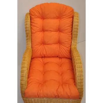 Polstr na ratanové křeslo - látka oranžový melír