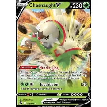Karetní hra Pokémon SIT 015/195 Chesnaught V - Silver Tempest