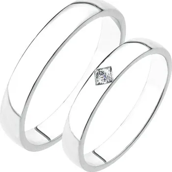 Prsten Snubní prsteny stříbro 925 zirkon 0.025 ct SP-204-Ag