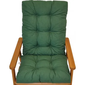 Polstr na zahradní křeslo s mašlí - látka tmavě zelený melír