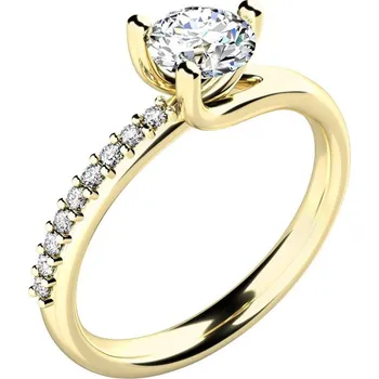 Prsten Zásnubní prsten žluté zlato 585/1000 přírodní diamant 0.754 ct ZP-10964-ZL-DIA velikost 51