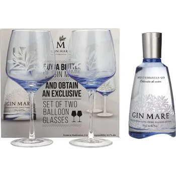 Gin Mare 42,7 %, 0,7 l + 2x sklo