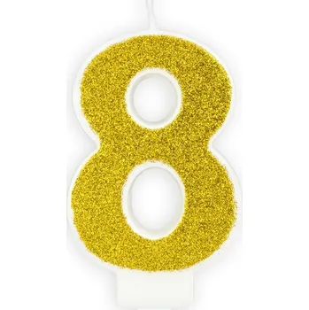 Svíčka Svíčka s číslem zlatá - 8