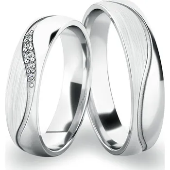 Prsten Snubní prsteny bílé zlato 585 zirkon 0.035 ct G/SI SP-61064