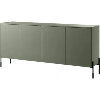 Šatní skříň Sonatia 4-dveřová komoda se 2 skrytými zásuvkami 200 cm - olivová barva