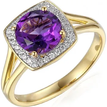 Prsten Diamantový prsten Margott, kombinované zlato a citrín Velikost: 56, Materiál: Žluté zlato, Druh kamene: Ametyst