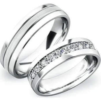 Prsten Snubní prsteny bílé zlato 585 zirkon 0.279 ct G/SI SP-61043