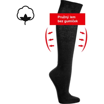 Dámské ponožky Podkolenky Socks 4 Fun 6457 (bavlněné s pružným širokým lemem bez gumiček)