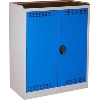 Manutan Expert Skříň na uskladnění kapalin, 1180 x 950 x 500 mm, šedá/modrá