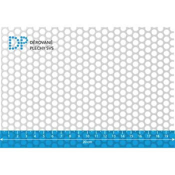 Plech Děrovaný plech Rv 6-8 nerez 1.4301, 1x1000x2000 mm