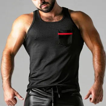 Pánské erotické prádlo Tílko Locker Gear LK1053 Look At Harder Tanktop červené S, pánské fetiš tílko