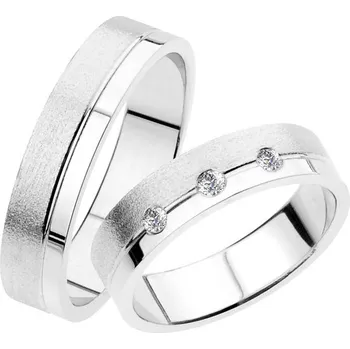 Prsten Snubní prsteny bílé zlato 585 zirkon 0.031 ct SP-234