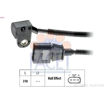 Čidlo automobilu Snímač, poloha vačkového hřídele FACET 9.0456