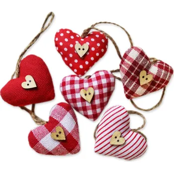 Party dekorace Látkové srdíčko 4 cm - červený mix - 1ks