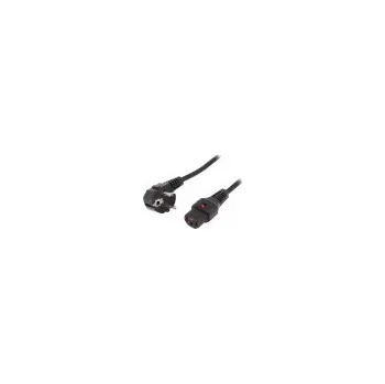 Napájecí kabel IEC LOCK Kabel CEE 7/7 (E/F) úhlová vidlice,IEC C13 zásuvka PVC 5m