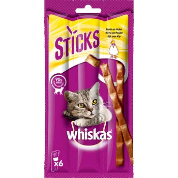 Krmivo pro kočku 28x36g Whiskas Sticks - bohaté na kuřecí