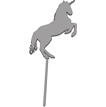 Jednorožec - plastový zápich - Fialová