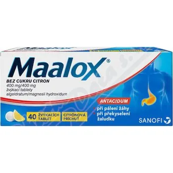 Lék Maalox bez cukru citron 400mg/400mg tbl.mnd.40