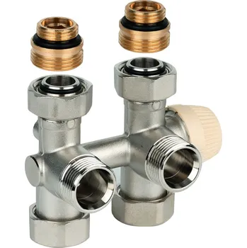 Stavebniny Honeywell Resideo regulační a uzavírací šroubení Therafix (H-blok) přímé/rohové (univerzální) s termostatickým ventilem, připojení 3/4", chrom, V2474EDCSY015