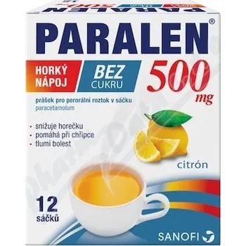 Lék Paralen hor.náp.bez cukru 500mg por.plv.sol.scc.12