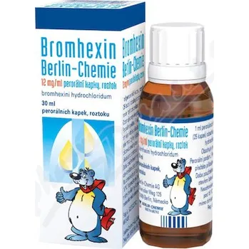 Lék na kašel, rýmu a nachlazení Bromhexin Berlin-Chemie 12mg/ml por.gtt.sol.30ml