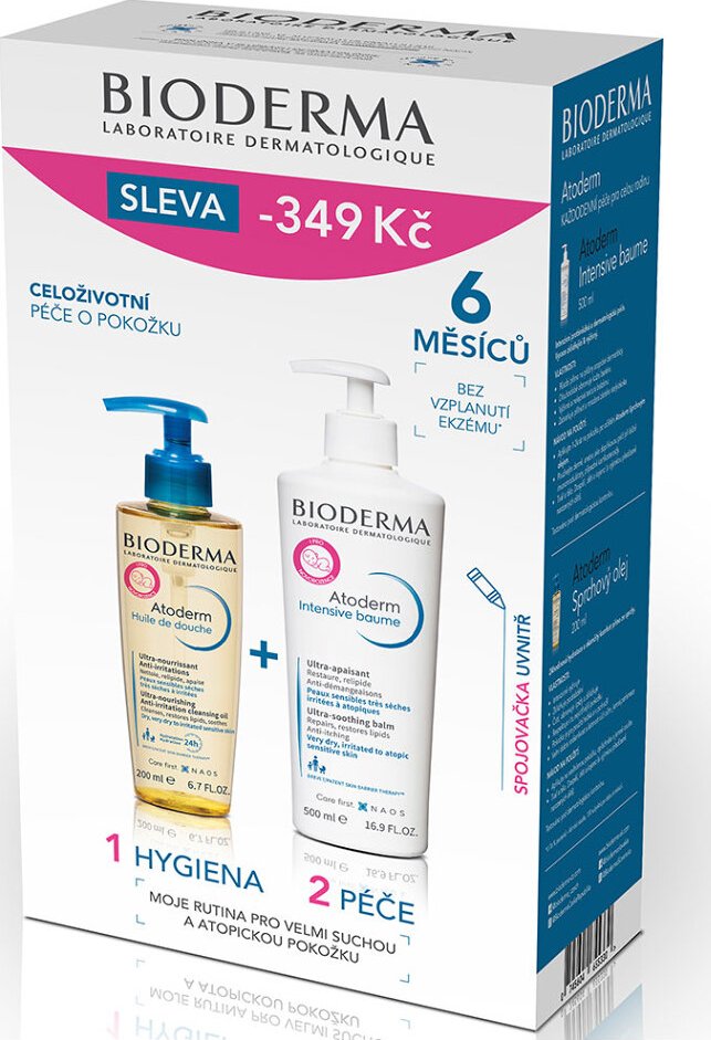 ﻿Bioderma Atoderm Intensive Baume 500 ml + Atoderm sprchový olej 200 ml ...