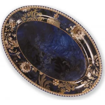 Oválný talíř/tác 35 cm Danubio Blu BRANDANI (barva - modrá)