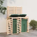 Petrashop Úložný box na dvě popelnice masivní borové dřevo Hnědá3157685