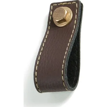 Koženková úchytka na nábytek LAURA, hnědá, délka 74 mm SM8298-74 I LS8 AN15