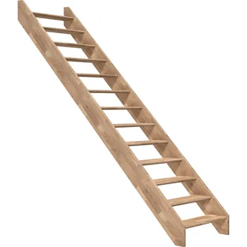 Schodiště DOLLE PARIS - Dub Podstupnice: Bez podstupnic, Zábradlí: Bez zábradlí, Vedení schodů: Rovný běh