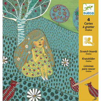 vyškrabávací obrázek Djeco Vyškrabávací obrázky Rusalky 4 ks